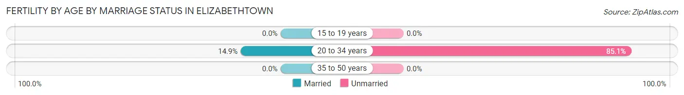 Female Fertility by Age by Marriage Status in Elizabethtown