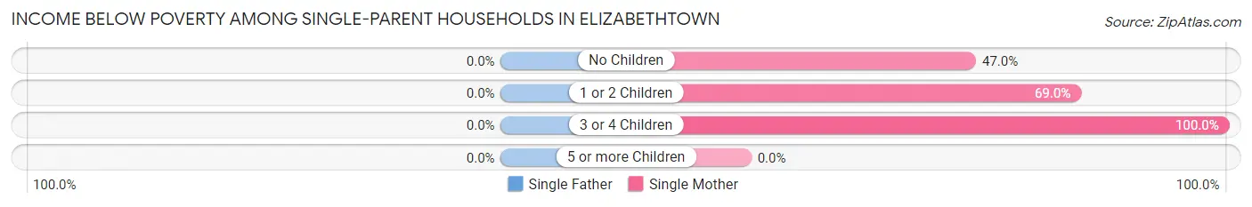 Income Below Poverty Among Single-Parent Households in Elizabethtown