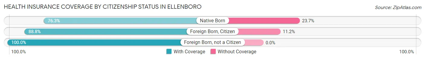 Health Insurance Coverage by Citizenship Status in Ellenboro