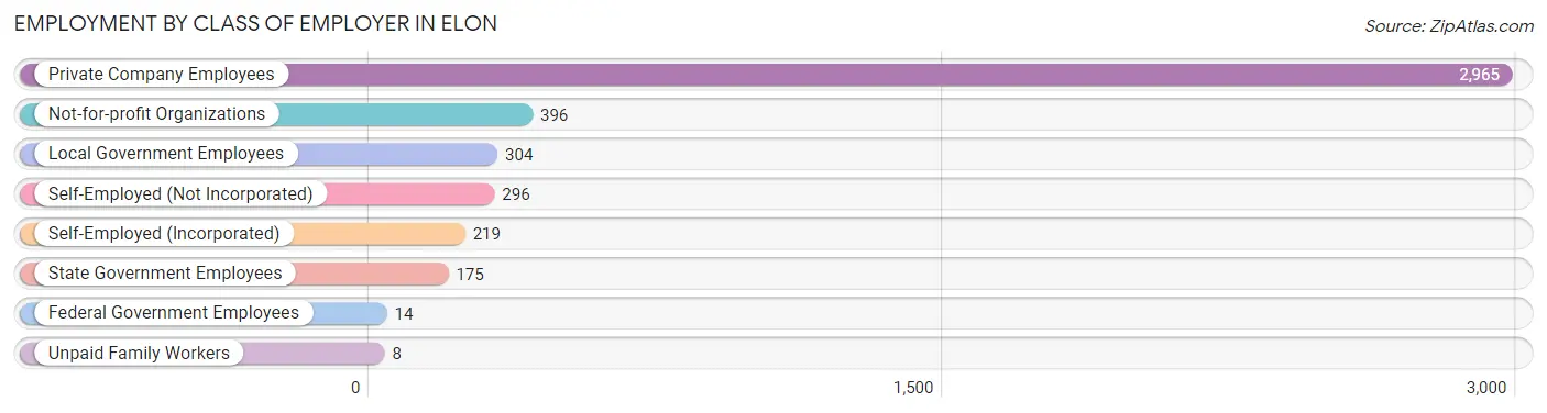 Employment by Class of Employer in Elon