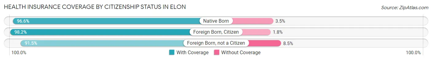 Health Insurance Coverage by Citizenship Status in Elon