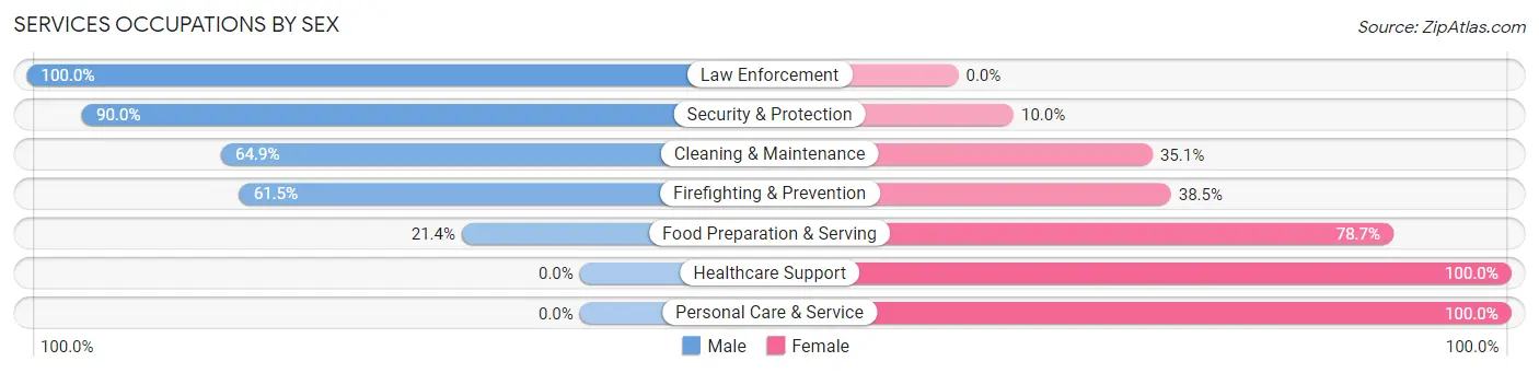 Services Occupations by Sex in Erwin
