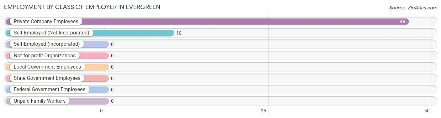 Employment by Class of Employer in Evergreen