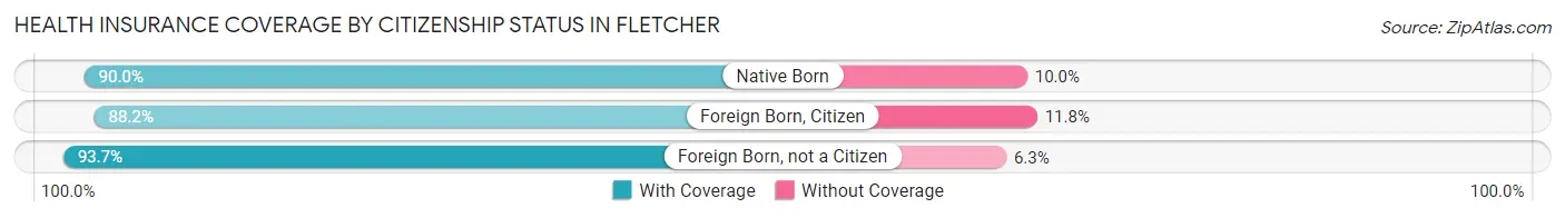 Health Insurance Coverage by Citizenship Status in Fletcher