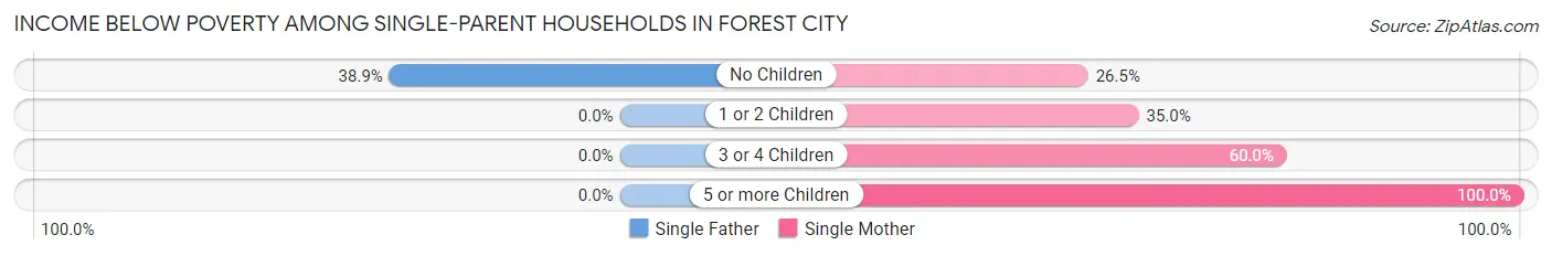 Income Below Poverty Among Single-Parent Households in Forest City