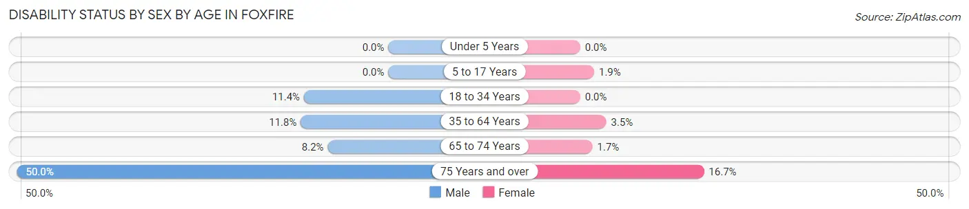 Disability Status by Sex by Age in Foxfire