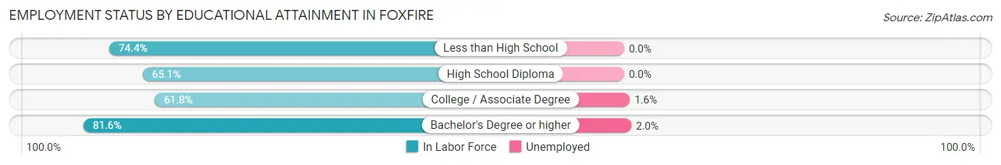 Employment Status by Educational Attainment in Foxfire