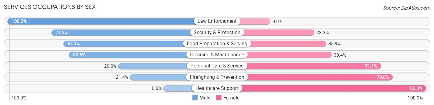 Services Occupations by Sex in Franklin