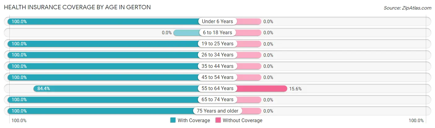 Health Insurance Coverage by Age in Gerton