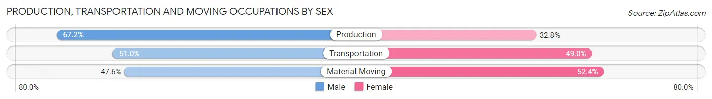 Production, Transportation and Moving Occupations by Sex in Gibsonville