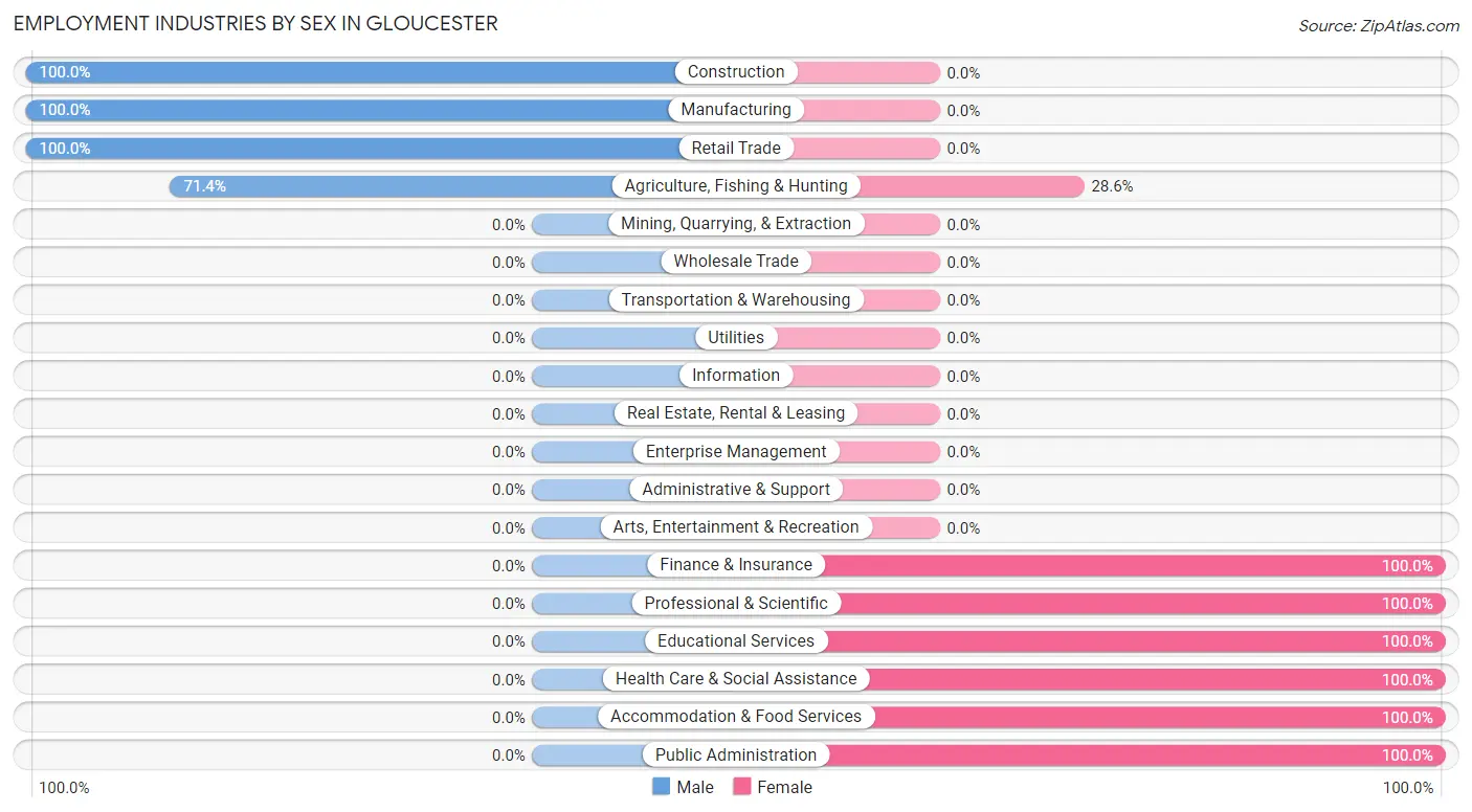 Employment Industries by Sex in Gloucester