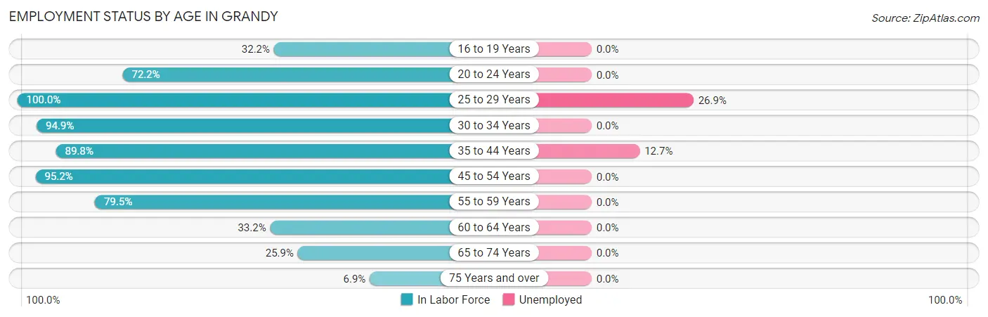 Employment Status by Age in Grandy