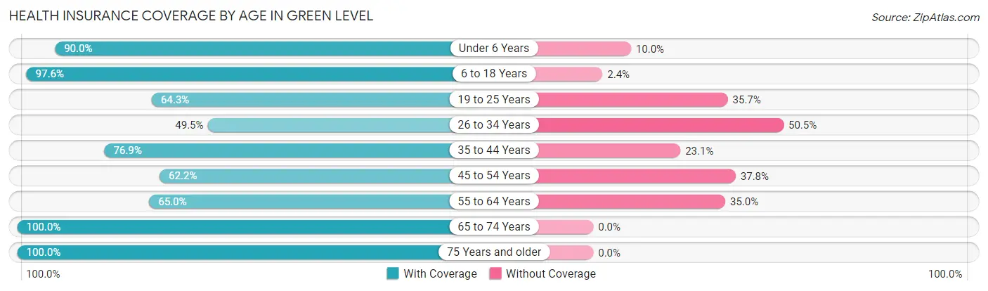 Health Insurance Coverage by Age in Green Level