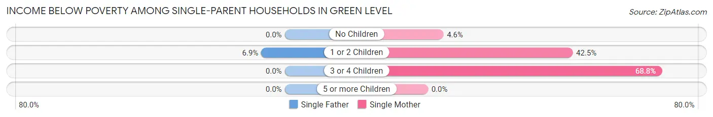 Income Below Poverty Among Single-Parent Households in Green Level