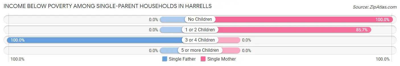 Income Below Poverty Among Single-Parent Households in Harrells
