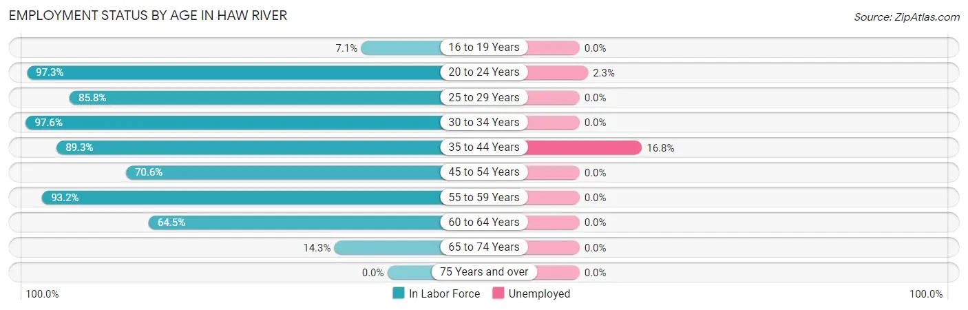 Employment Status by Age in Haw River