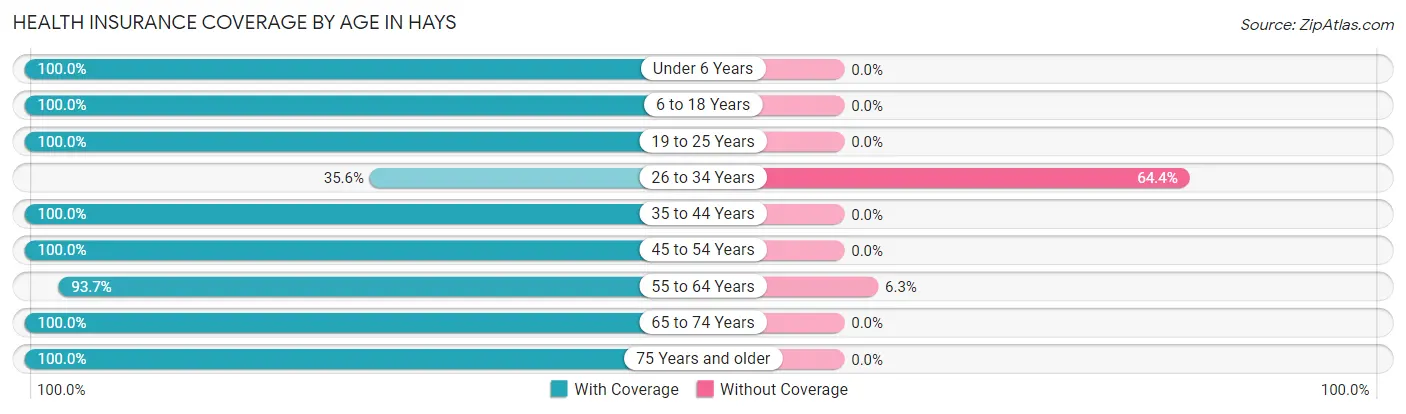 Health Insurance Coverage by Age in Hays