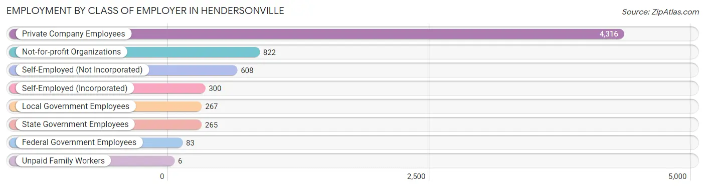 Employment by Class of Employer in Hendersonville