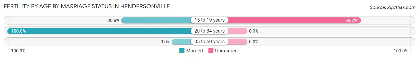 Female Fertility by Age by Marriage Status in Hendersonville