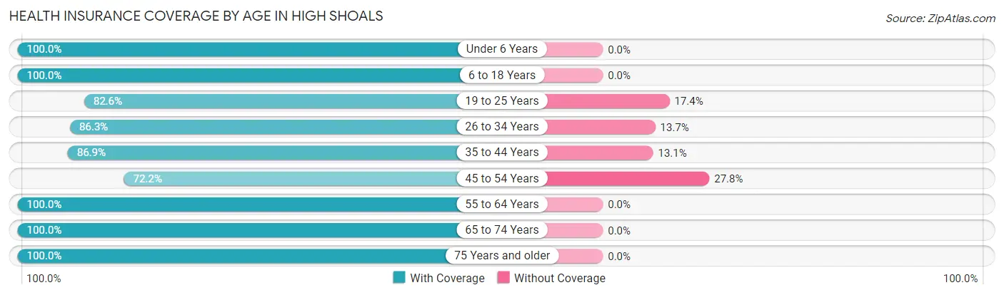 Health Insurance Coverage by Age in High Shoals