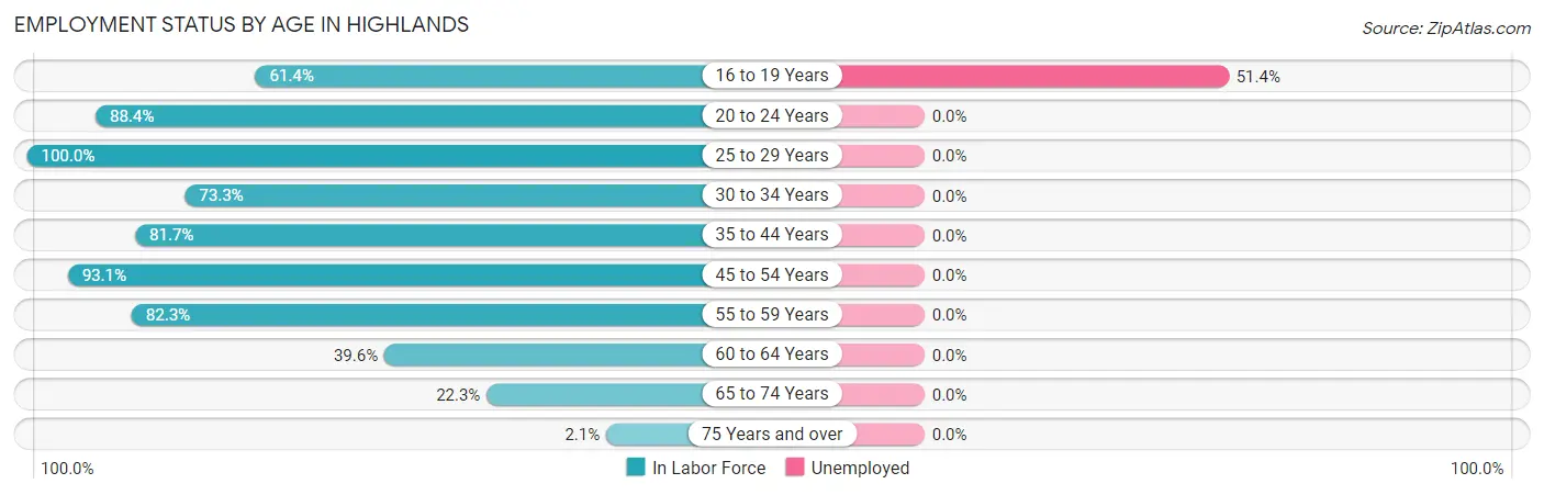 Employment Status by Age in Highlands