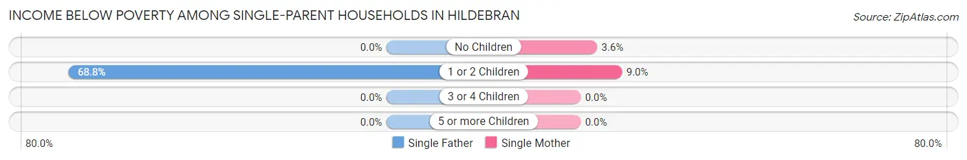 Income Below Poverty Among Single-Parent Households in Hildebran