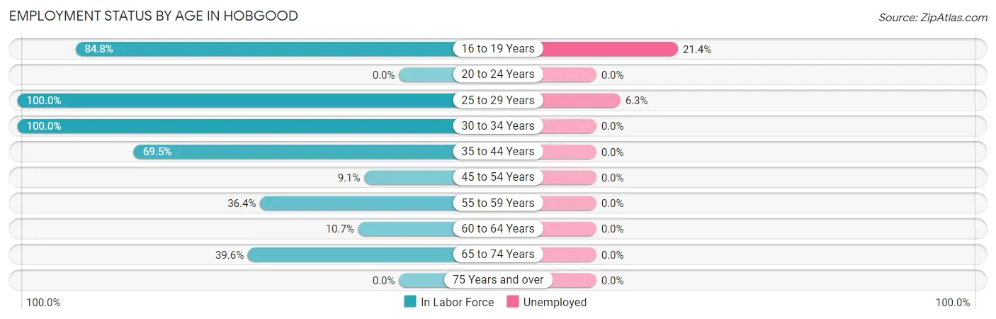 Employment Status by Age in Hobgood