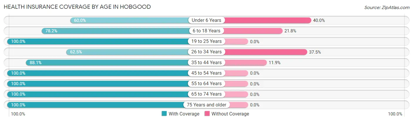 Health Insurance Coverage by Age in Hobgood