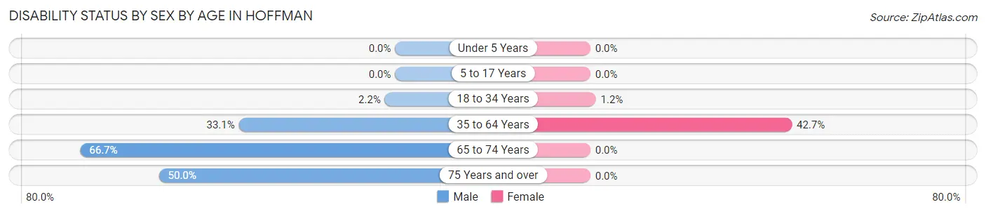 Disability Status by Sex by Age in Hoffman
