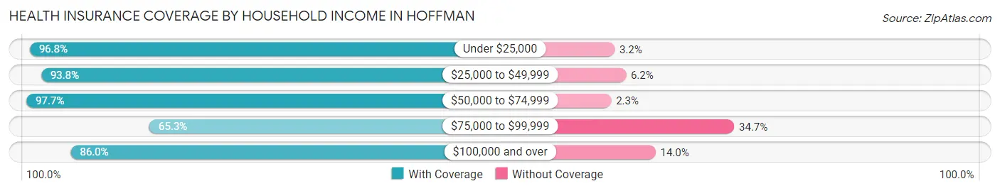 Health Insurance Coverage by Household Income in Hoffman