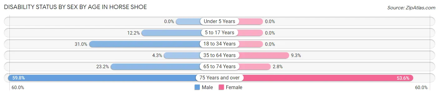Disability Status by Sex by Age in Horse Shoe