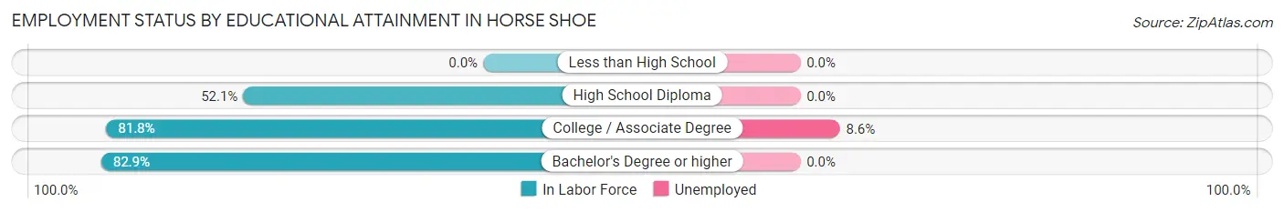 Employment Status by Educational Attainment in Horse Shoe