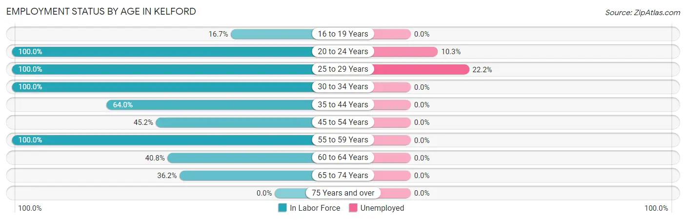 Employment Status by Age in Kelford