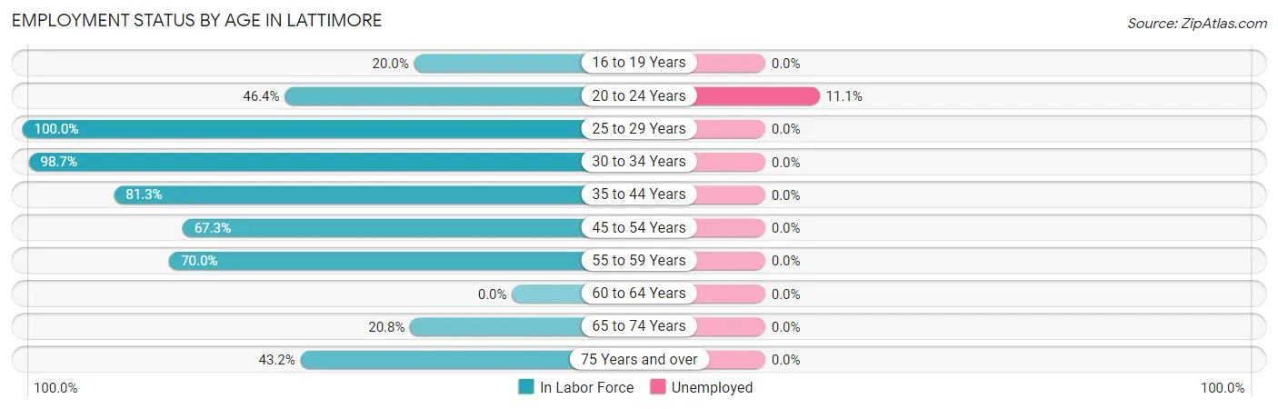 Employment Status by Age in Lattimore