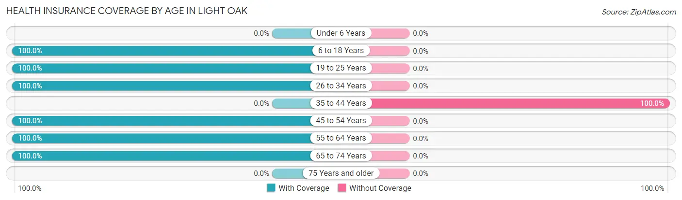 Health Insurance Coverage by Age in Light Oak