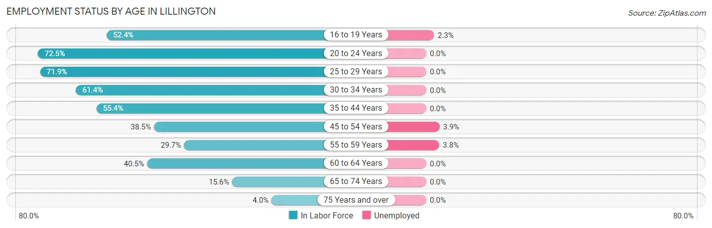 Employment Status by Age in Lillington