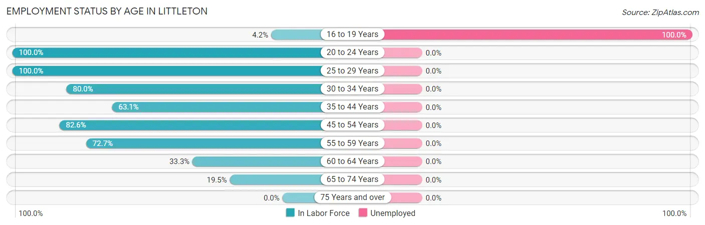 Employment Status by Age in Littleton