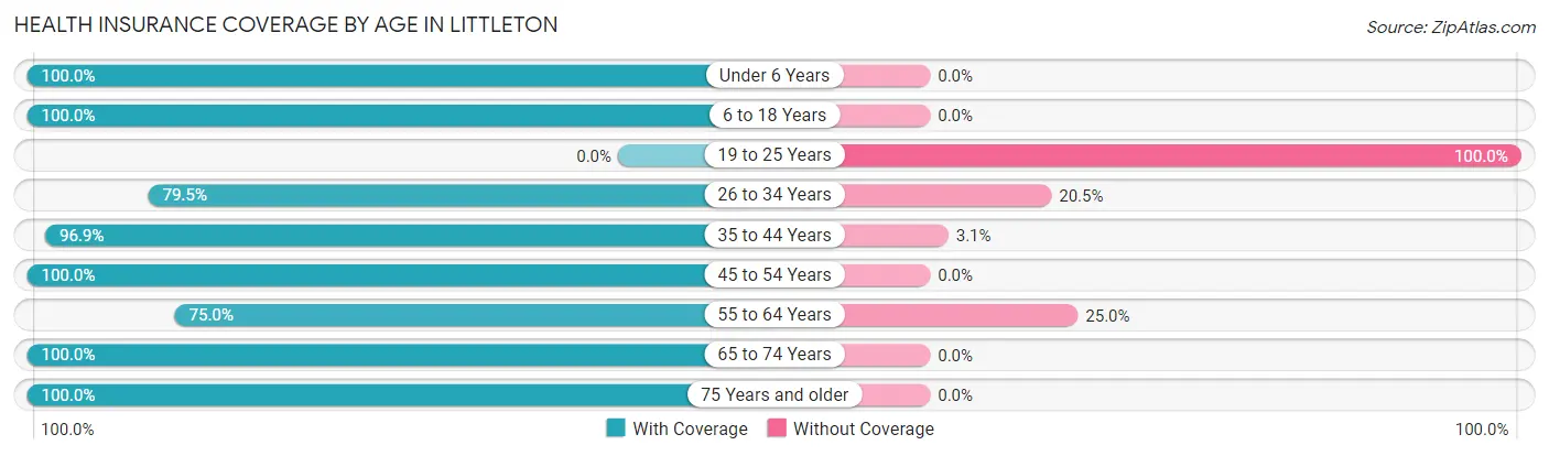 Health Insurance Coverage by Age in Littleton