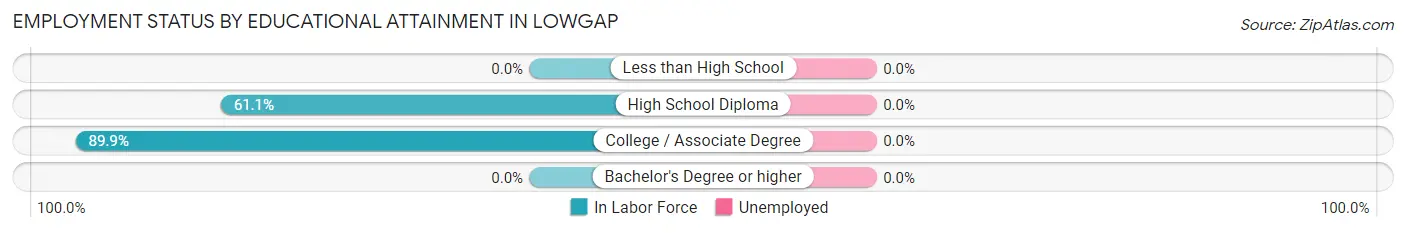 Employment Status by Educational Attainment in Lowgap