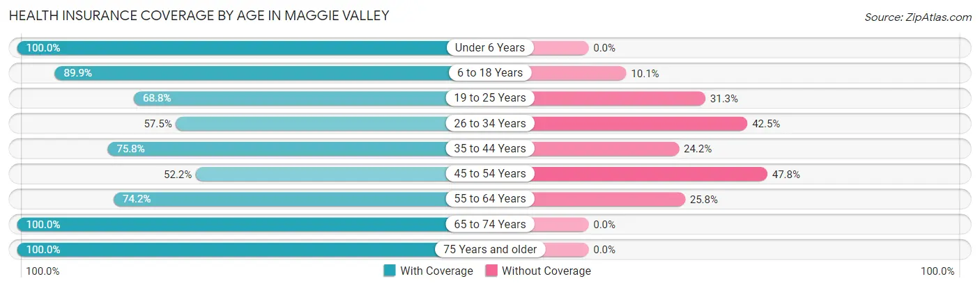 Health Insurance Coverage by Age in Maggie Valley