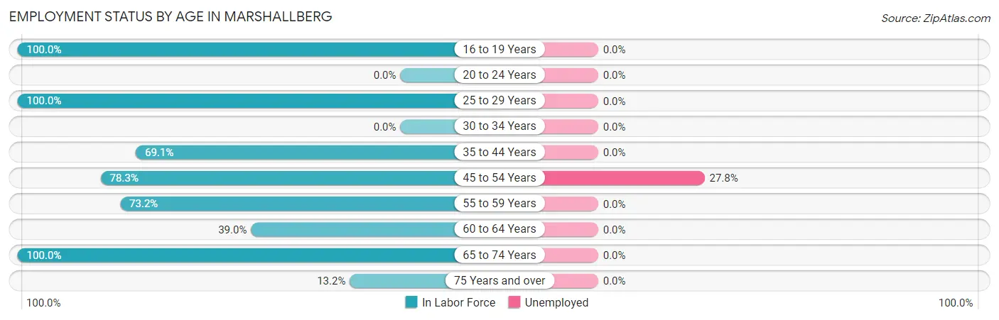 Employment Status by Age in Marshallberg