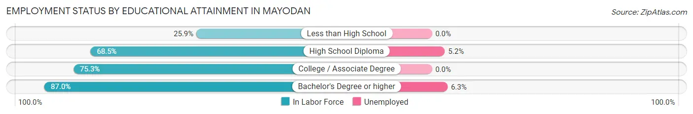 Employment Status by Educational Attainment in Mayodan