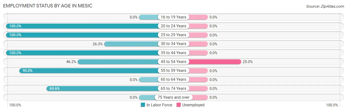 Employment Status by Age in Mesic