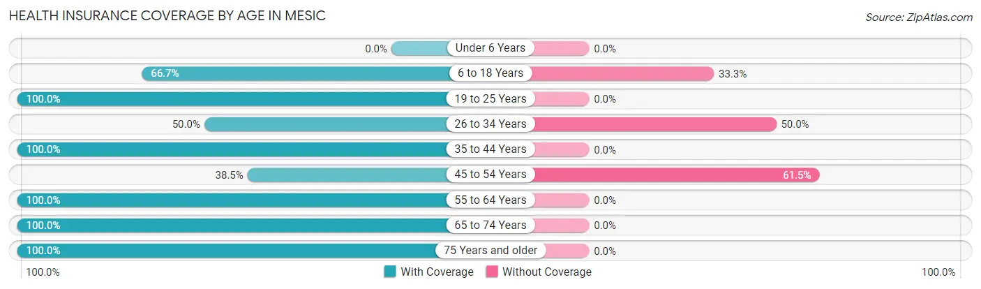 Health Insurance Coverage by Age in Mesic