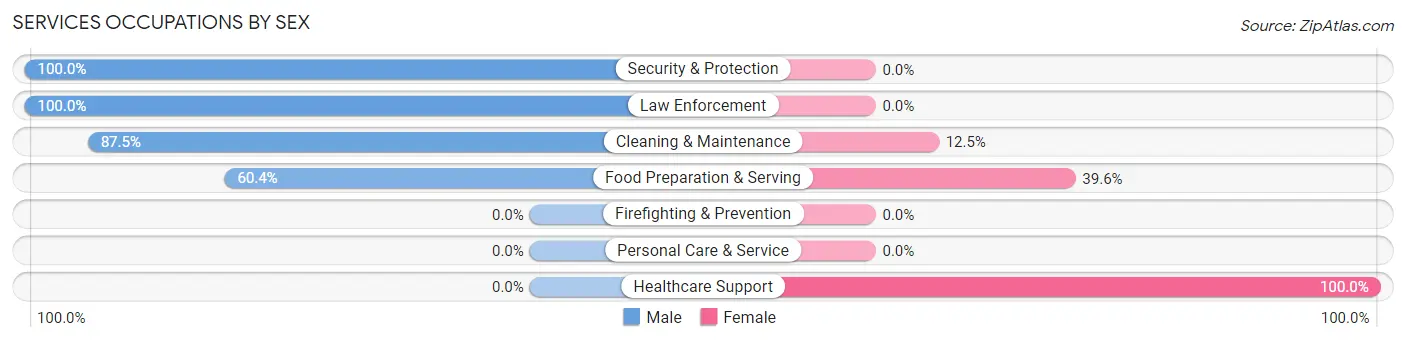 Services Occupations by Sex in Middlesex