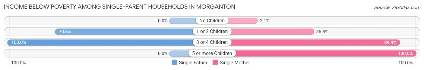 Income Below Poverty Among Single-Parent Households in Morganton