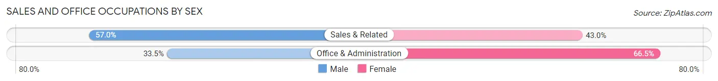Sales and Office Occupations by Sex in Mountain Home