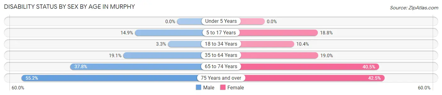 Disability Status by Sex by Age in Murphy