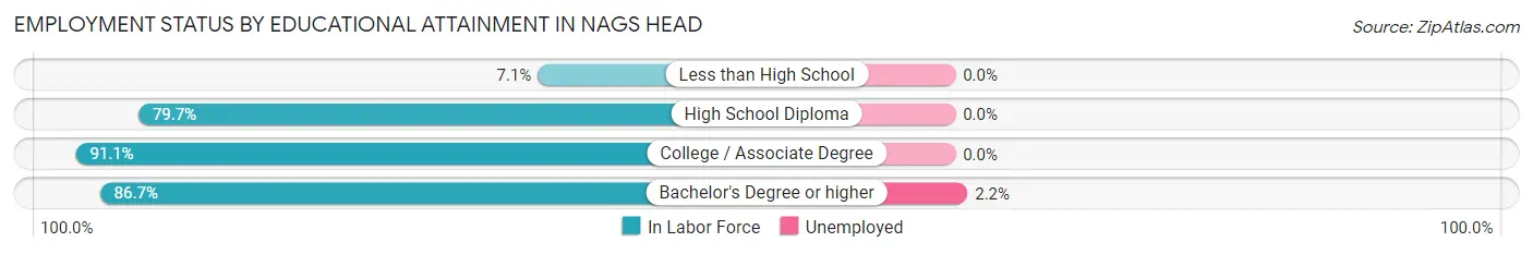 Employment Status by Educational Attainment in Nags Head