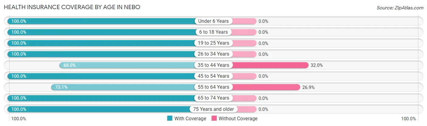 Health Insurance Coverage by Age in Nebo